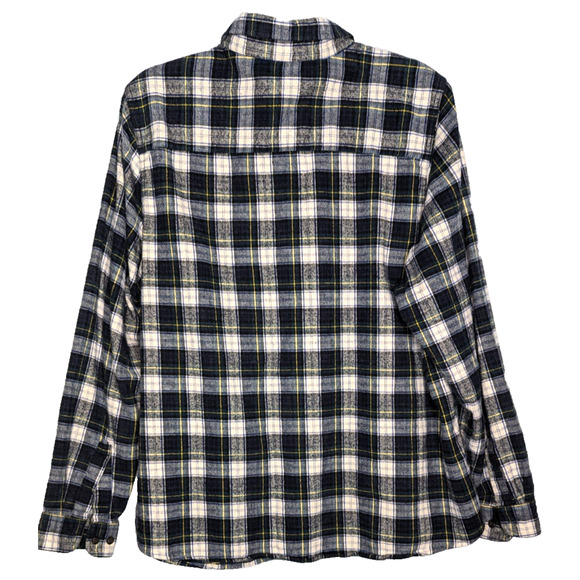 VTG Womens LL Bean Navy Scotch Plaid Flannel Relaxed Fit Button Up Shirt 1X - Picture 4 of 6